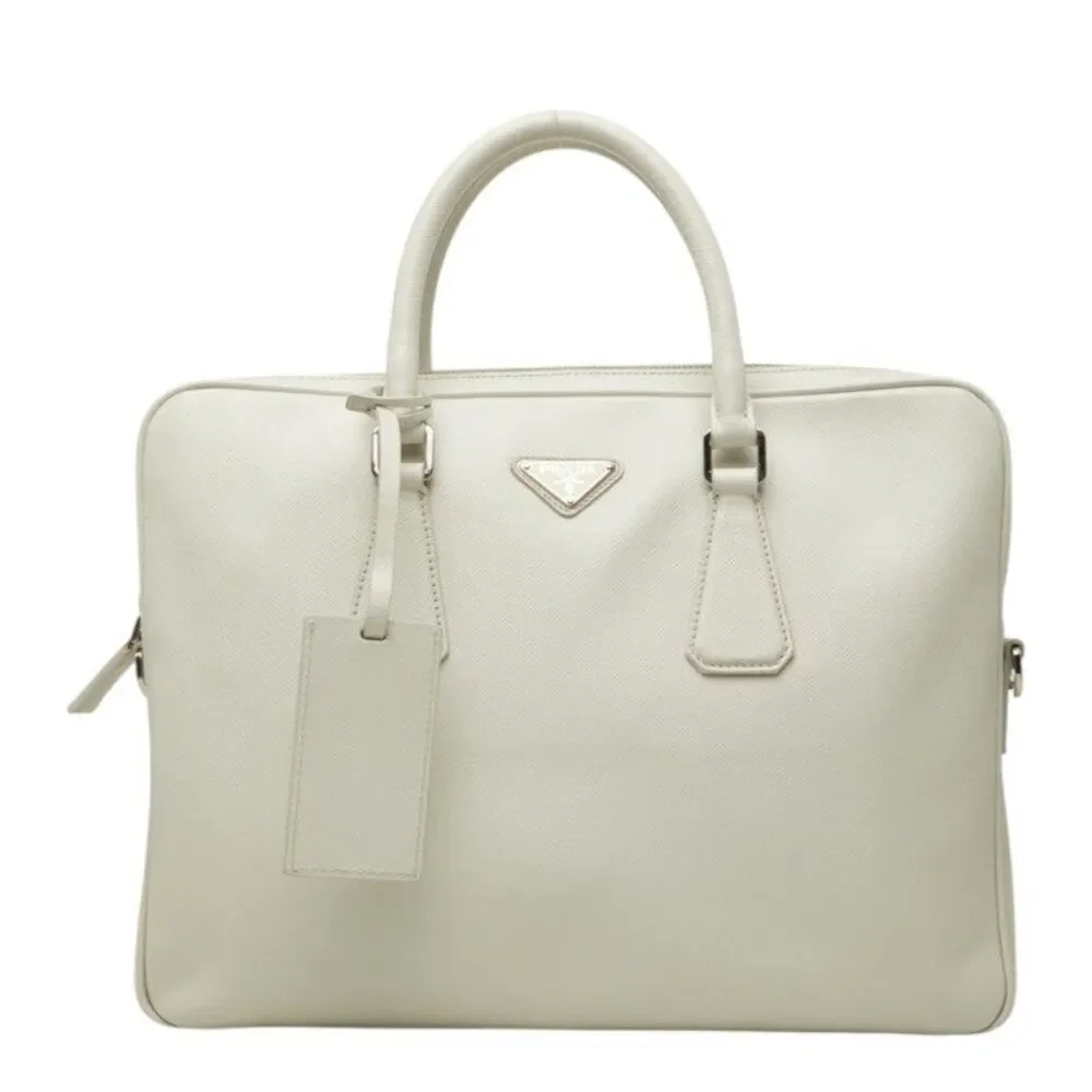Prada Triangle Logo Plate Business Bag